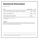 Source Of Life Garden SOL Garden Vit D3 & K2 — nutrition information panel, generated from the pack