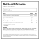 Solgar Ester-C Plus 1000 mg Vitamin C — nutrition information panel, generated from the pack