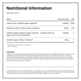 Nature's Plus SOL Garden Calcium 1000mg — nutrition information panel, generated from the pack
