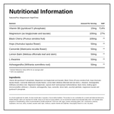 Natures Plus Magnesium Kalmassure NightTime — nutrition information panel, generated from the pack