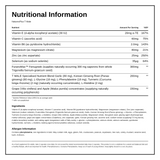 Nature's Plus T-MALE Capsules — nutrition information panel, generated from the pack