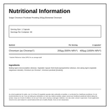 Solgar Chromium Picolinate 200 mcg — nutrition information panel, generated from the pack