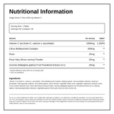 Solgar Ester-C Plus 1000 mg Vitamin C — nutrition information panel, generated from the pack