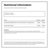 Solgar Deglycyrrhised Licorice Root Extract Vegicaps 60 — nutrition information panel, generated from the pack