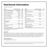Natures Plus Ultra Hair Plus For Men and Women — nutrition information panel, generated from the pack