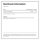 Solgar Potassium — nutrition information panel, generated from the pack