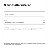 Solgar CoQ-10 30 mg — nutrition information panel, generated from the pack