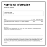 Natures Plus Say Yes to Dairy 60 tabs — nutrition information panel, generated from the pack