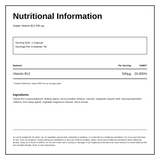 Solgar Vitamin B12 500 µg — nutrition information panel, generated from the pack