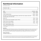 Solgar Digestive Enzymes — nutrition information panel, generated from the pack