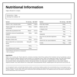 Solgar Ultimate B+C Complex — nutrition information panel, generated from the pack