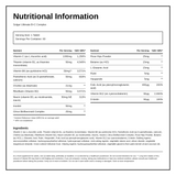 Solgar Ultimate B+C Complex — nutrition information panel, generated from the pack