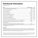 Nature's Plus BioAdvanced Menopause Support — nutrition information panel, generated from the pack