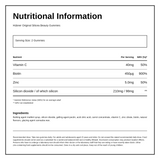 Hubner Silicea Beauty Gummies — nutrition information panel, generated from the pack