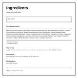 Weleda After Shave Balm — ingredients (INCI) panel, generated from the pack