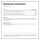 Nature's Plus Ultra Lutein 20 MG Softgels — nutrition information panel, generated from the pack