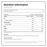 Hu Salty Dark Chocolate Bar — nutrition information panel, generated from the pack
