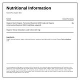 Nature's Plus Organic Beet Powder — nutrition information panel, generated from the pack