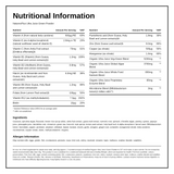 Nature's Plus Ultra Juice Organic Green Drink — nutrition information panel, generated from the pack
