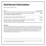 Natures Plus GI Nutra ProBio Women — nutrition information panel, generated from the pack
