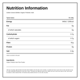 Greens Organic Inulin Powder — nutrition information panel, generated from the pack