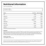 Floradix Iron - 84 tabs — nutrition information panel, generated from the pack