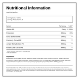 HealthAid Aquaflow - 60 Tablets — nutrition information panel, generated from the pack