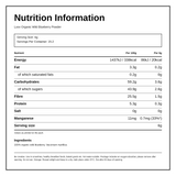 Loov Organic Wild Blueberry Freeze-Dried Powder — nutrition information panel, generated from the pack