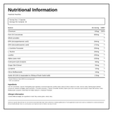 HealthAid HeartMax Capsules 60's — nutrition information panel, generated from the pack