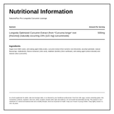 Natures Plus Longvida Curcumin Lozenges — nutrition information panel, generated from the pack