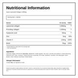 Quest Liposomal Collagen with Hyaloronic acid — nutrition information panel, generated from the pack
