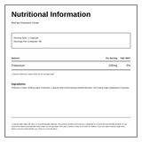Biocare Potassium Citrate 90 capsules — nutrition information panel, generated from the pack