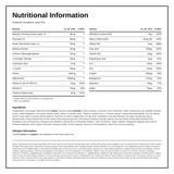 Vitabiotic Feroglobin Plus Liquid — nutrition information panel, generated from the pack