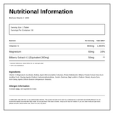 Biocare Vitamin C 1000mg 30 Tablets — nutrition information panel, generated from the pack