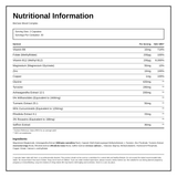 Mood Complex 60 Capsules — nutrition information panel, generated from the pack