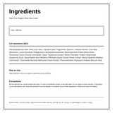 Aloe Pura Aloe Vera Lotion — ingredients (INCI) panel, generated from the pack
