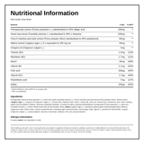 New Nordic Clear Brain 60 tablets — nutrition information panel, generated from the pack
