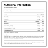 Biocare Nutrisorb Liquid Methyl B Complex — nutrition information panel, generated from the pack