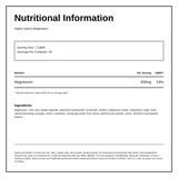 Higher Nature - Magnesium Effervescent 20 Tablets — nutrition information panel, generated from the pack