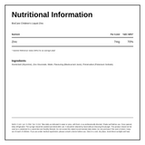 Biocare Children's Liquid Zinc — nutrition information panel, generated from the pack