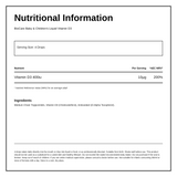 Biocare Baby & Children's Vitamin D3 — nutrition information panel, generated from the pack