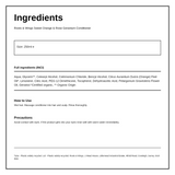 Roots and Wings Organic Sweet Orange & Rose Geranium Conditioner — ingredients (INCI) panel, generated from the pack