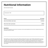 Aloe Pura Aloe Vera Juice Max Strength — nutrition information panel, generated from the pack