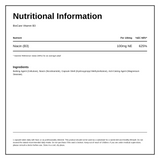 Biocare Vitamin B3 (niacinamide 100mg) 30 capsules — nutrition information panel, generated from the pack