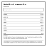 Biocare Polyzyme 30 caps — nutrition information panel, generated from the pack