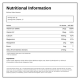 Biocare Osteo Intensive Powder 135g — nutrition information panel, generated from the pack