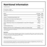 HealthAid Uriprinol - 60 Tablets — nutrition information panel, generated from the pack