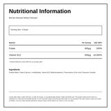 BioCare Nutrisorb Methyl FolGuard — nutrition information panel, generated from the pack