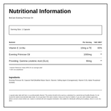 Biocare Evening Primrose Oil 30 Capsules — nutrition information panel, generated from the pack