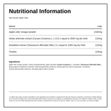 New Nordic Apple Cider High Strength 60 tablets — nutrition information panel, generated from the pack
